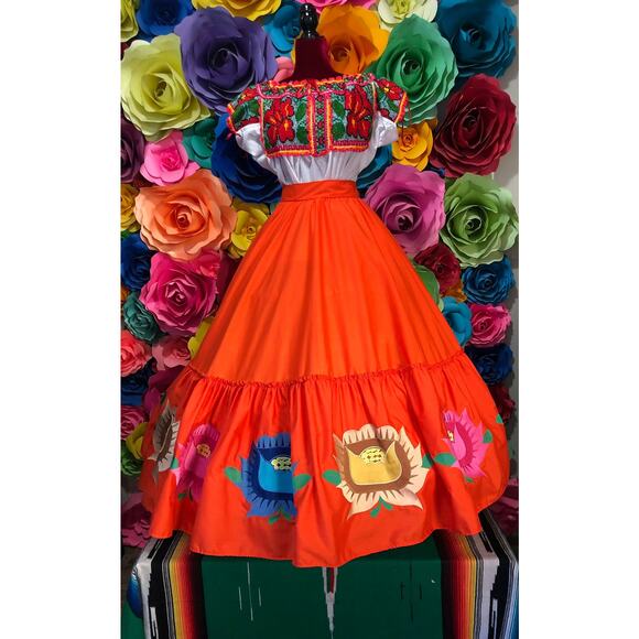 Mexican Black teared skirt only Day of the dead 5 de Mayo single  skirt mexico - Picture 7 of 11